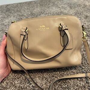 Tan coach cross body bag